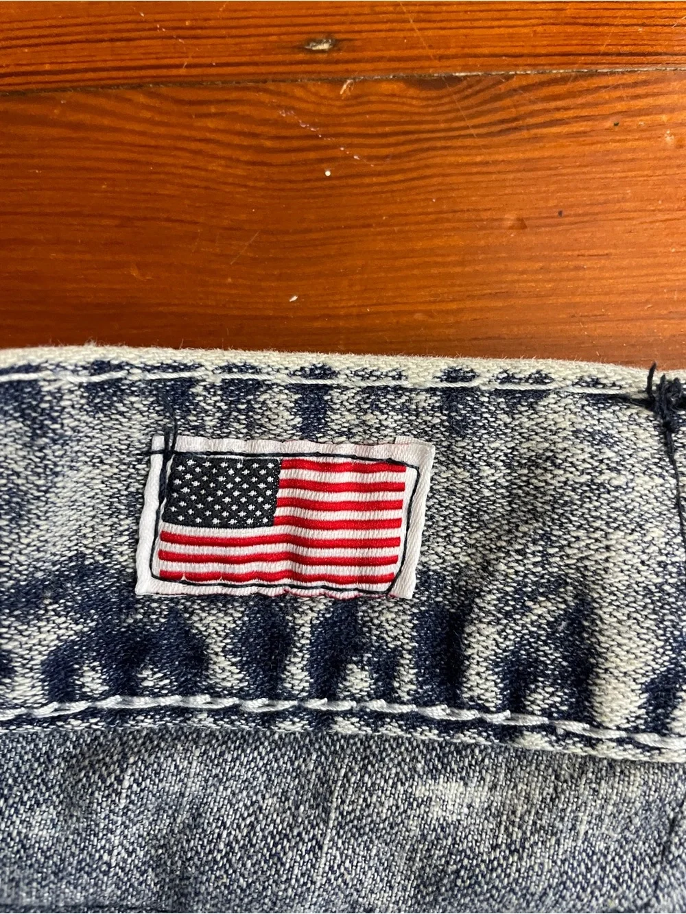 True Religion Acid Wash Denim Straight Super T Flap Pockets Jeans Men’s 36 🧡🎀